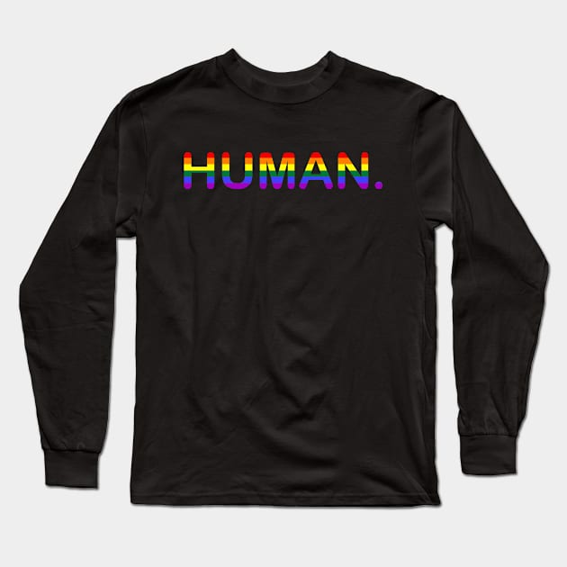 Rainbow Human LGBT Pride Long Sleeve T-Shirt by Pridish